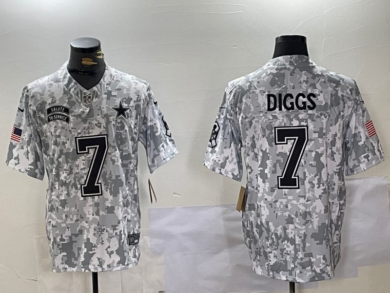 Men's Dallas Cowboys Trevon Diggs #7 Arctic Camo 2024 Salute to Service Limited Jersey
